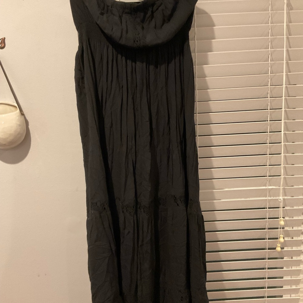Black Strapless Maxi Dress - Women's Casual Summer Dress